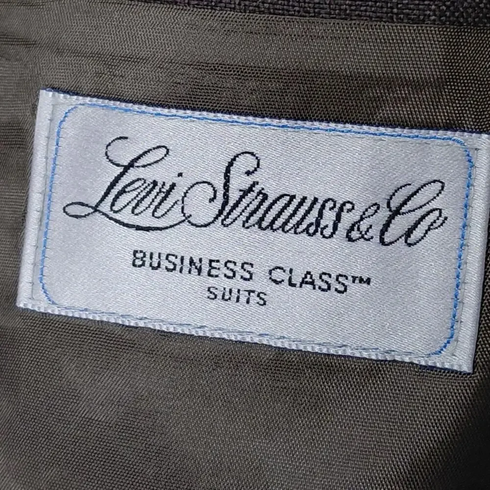 Vintage Levi's Strauss Made in USA Brown Two Button Lined Jacket Men Size 46R